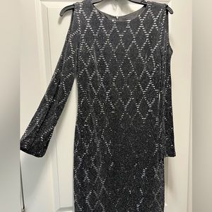 Black, Sparkly Midi Dress